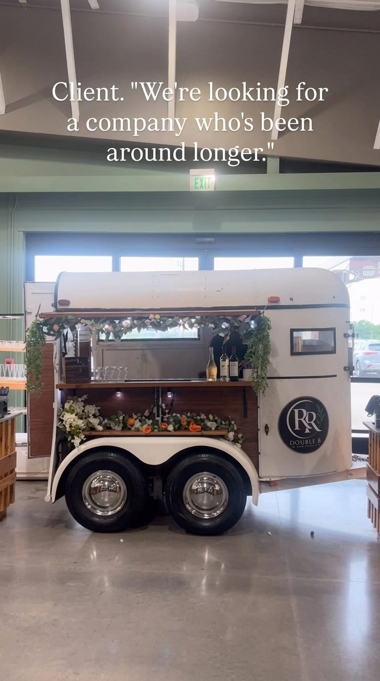 The Double R trailer serving inside a corporate venue